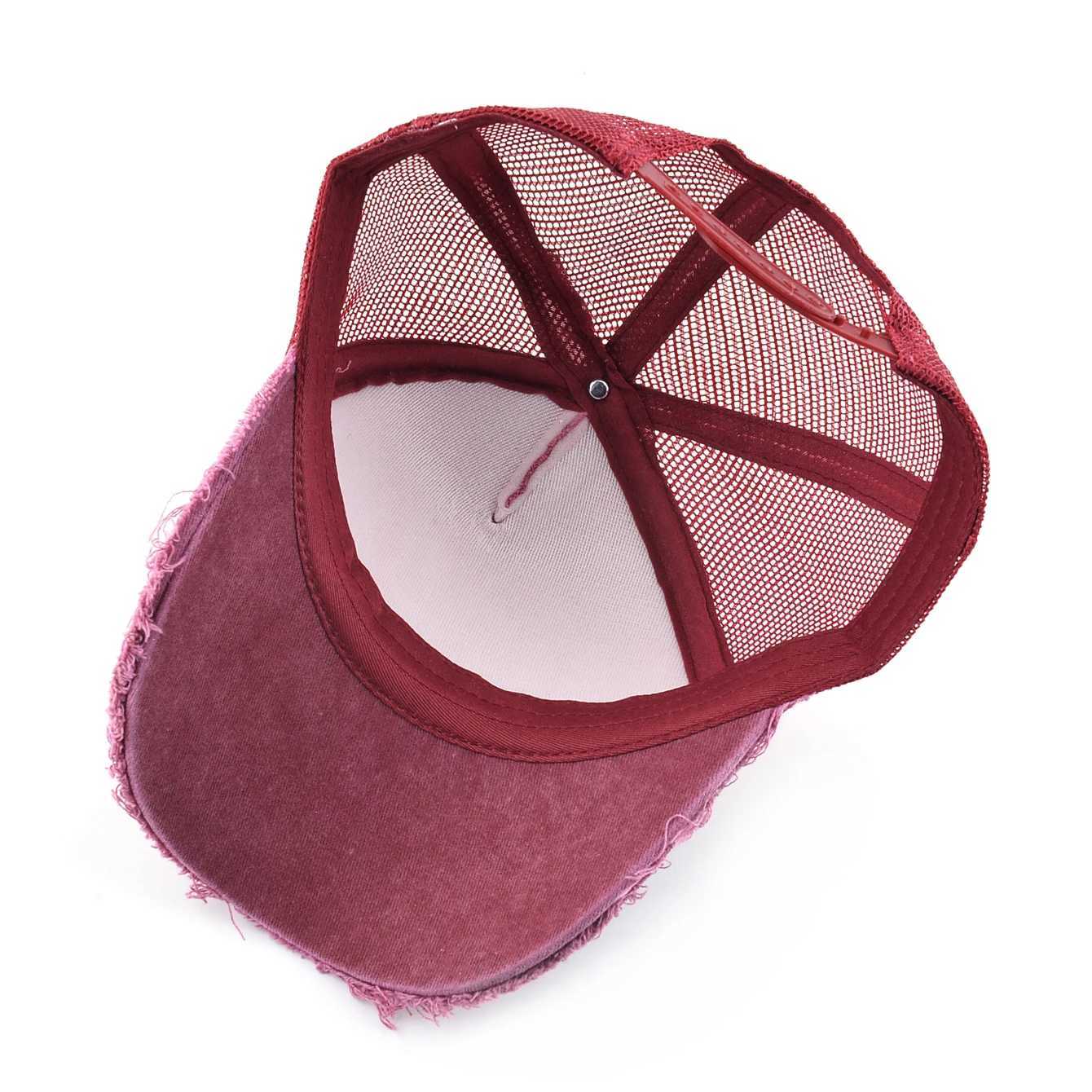 Washed Denim Vintage Baseball Cap Men Spring And Summer Sun Visor Cap Snapback Hip Hop Trucker Cap Women Breathable Mesh Hat W250614