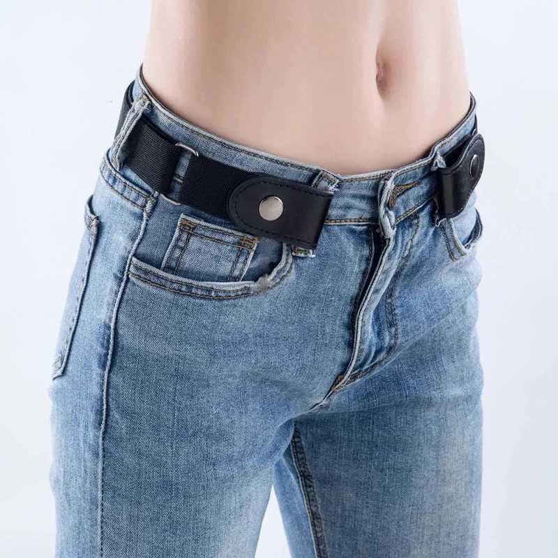 2024 Hot Mens and Womens Invisible Belt Without Buckle Seamless Lazy Belt Wild Elastic Jeans Belt Decoration Ins Style X250614