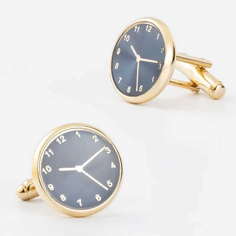 Round Electroplated Cufflinks High-end Fashion Watches Men Women French Shirts Formal Accessories Advertising Promotions Gifts XJ250614