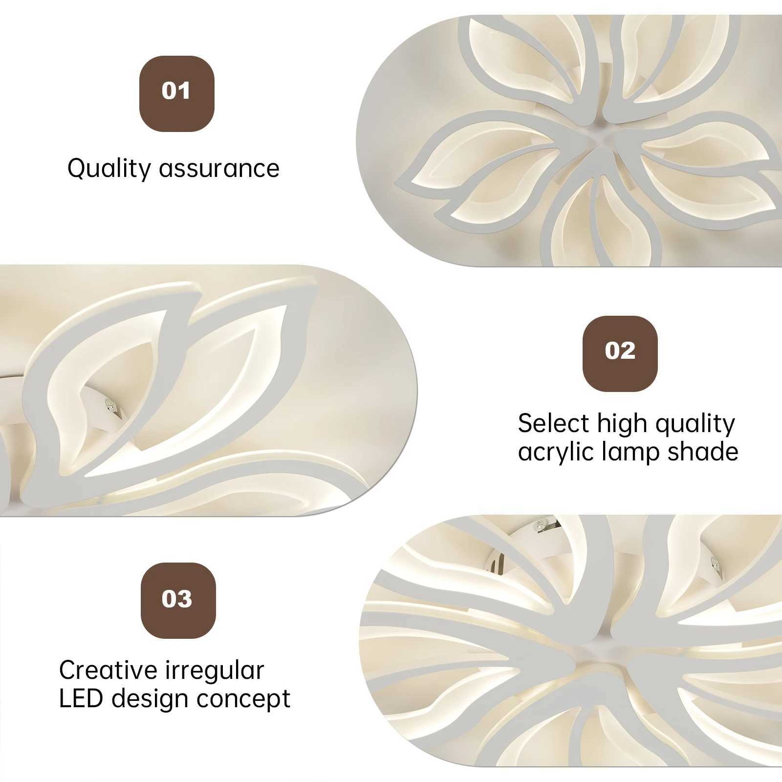 LED Ceiling Light Fixture Modern Leaves Ceiling Lamp Flush Mount Ceiling for Living Room Study Room Dining Room Bedroom XJ2500613