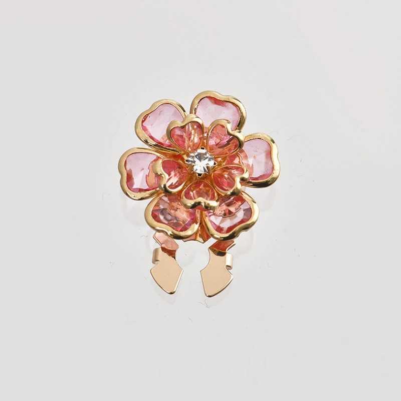 Korean Elegant Crystal Camellia Cufflinks for Women Scarf Buckle Anti-Slip Shirt Sleeve Buttons Covers Decoration Accessories XJ250614