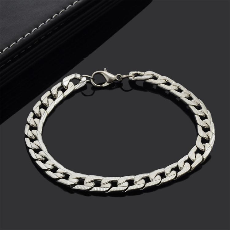 2025 Ins Top Sell Hip Hop Simple Fashion Jewelry Personality Titanium stainless Steel Wide Women Men Trendy Chain Bracelet Gift