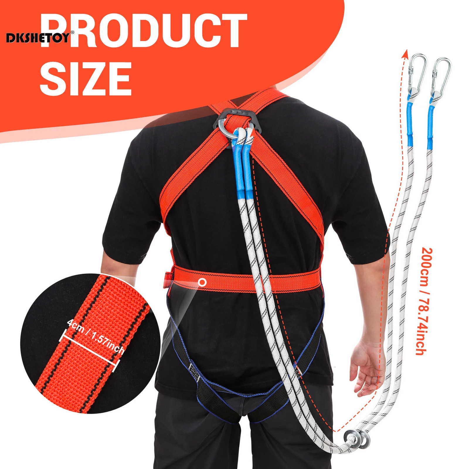Professional Safety Harnesses Fall Protection Durable Polypropylene Fibre Material for Hiking Camping Adventure Tool y250611