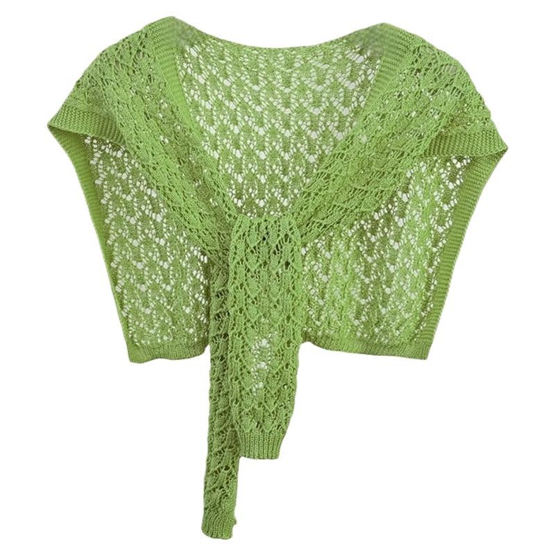 K1015 Korean knotted knitted shawl women's hollow outer skirt shirt waistcoat spring and autumn shoulder net celebrity summer shawl