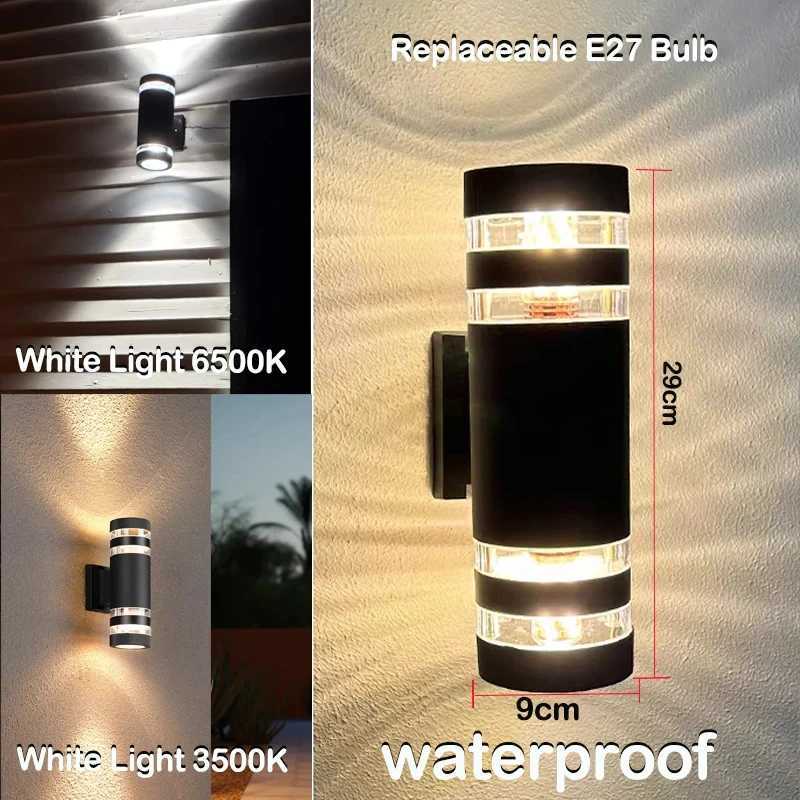 LED Outdoor Wall Lights E27 Up Down Exterior Wall Sconce IP65 Waterproof LED Sconce Lamp for Porch Front Door Garden Wall Lamp Z250613