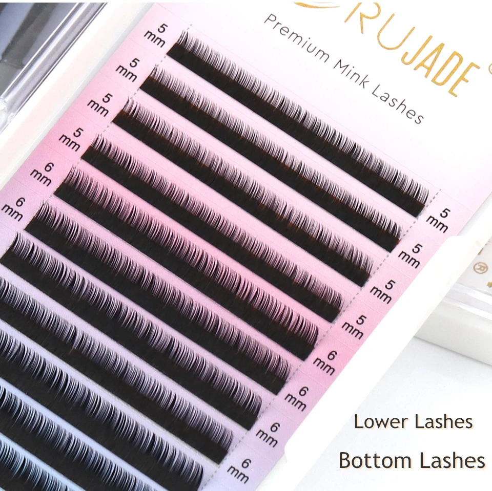 RUJADE Bottom Lower Lashes 5mm 6mm 7mm 8mm Short Sizes Under Eyelashes Lower Lashes Natural False Individual Eyelash Extension 250614
