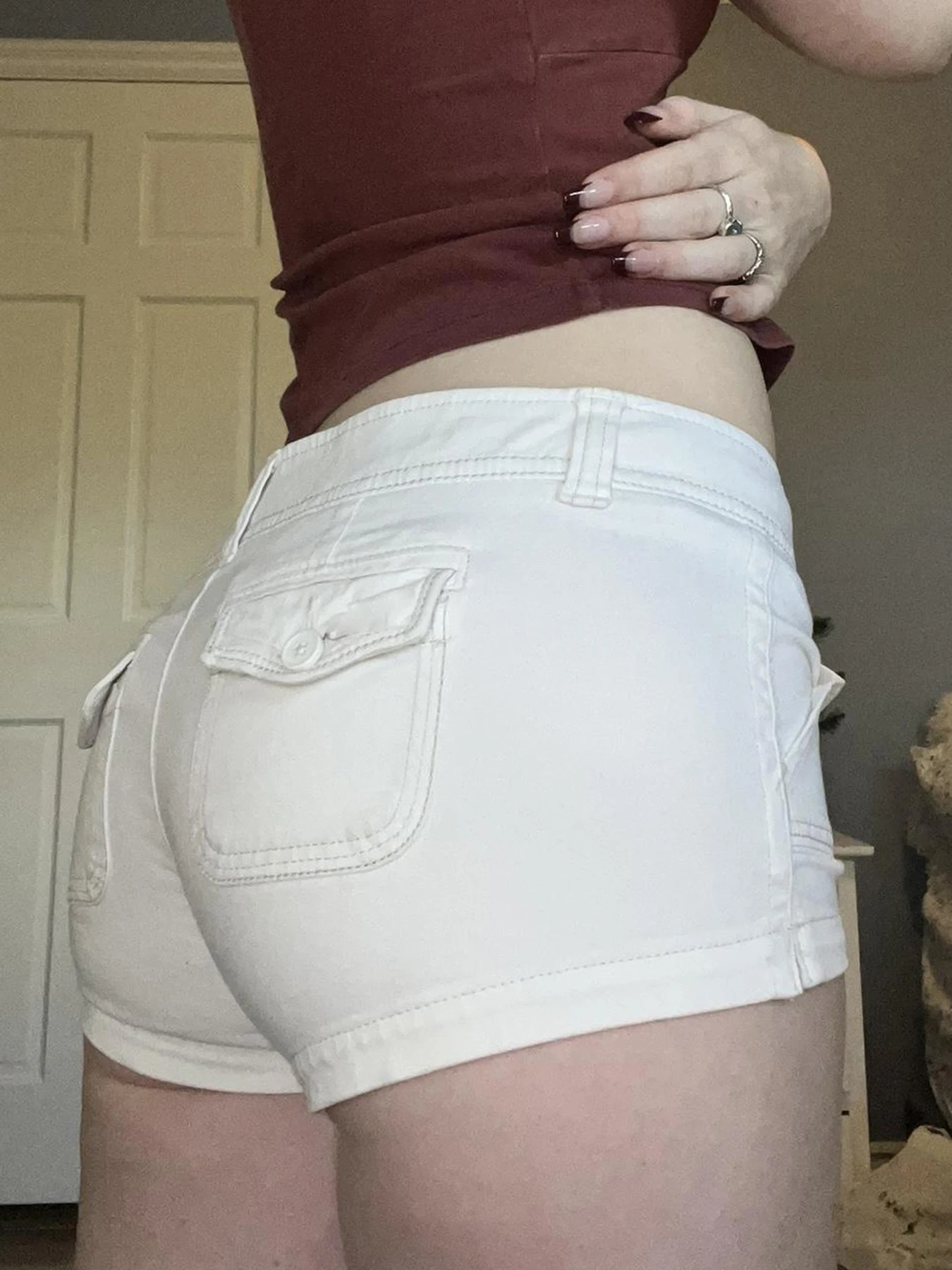 Y2K Womens Knitted White Shorts Pockets Sexy Low Rise Skinny Super Short Pants Streetwear Casual Summer Chic Basic Shorts Chic 250613