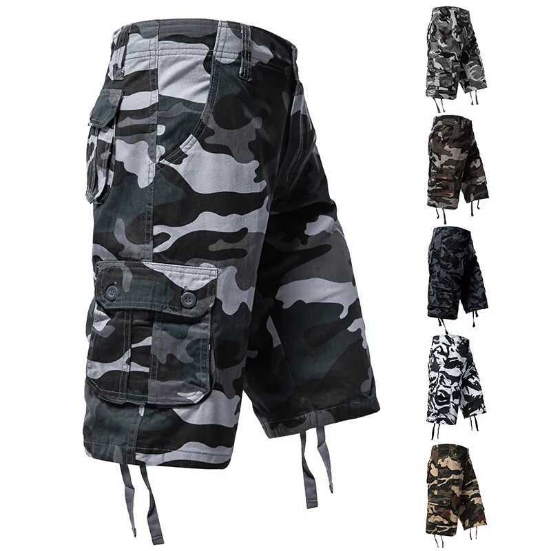 Mens Camouflage Shorts 2025 Summer New Casual Loose Camouflage Outdoor Sports Shorts Side Pockets Cotton Breathable Shorts W250614