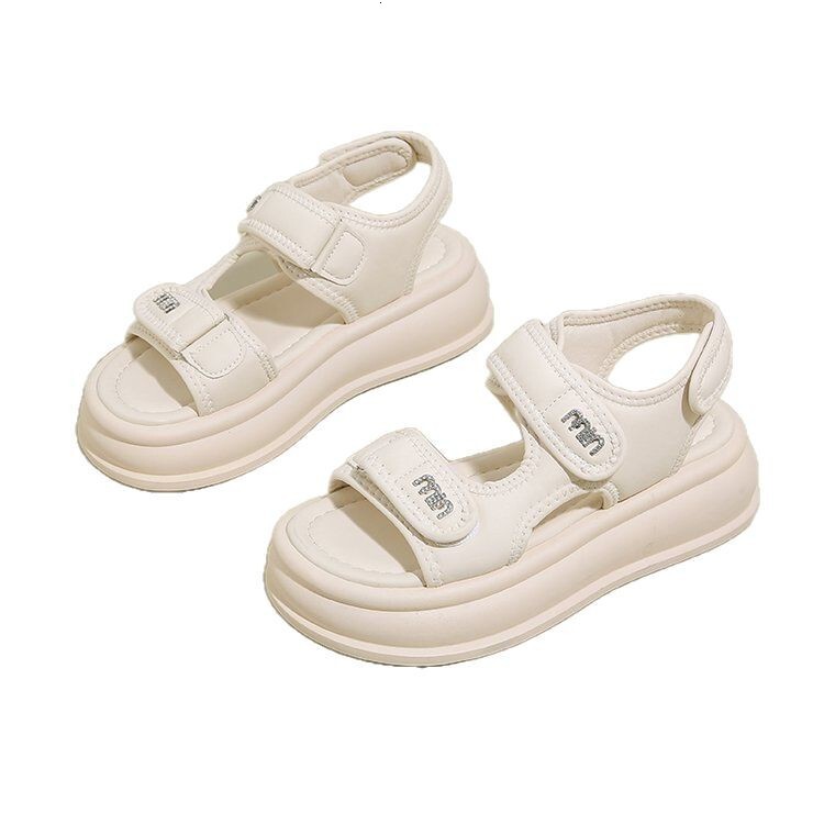 Ddmysports New Summer Internet Celebrity Magic Tape Platform Thick Sole Height Increasing Cushion Beach Shoes Sports Casual Sandals Outdoor Shoes