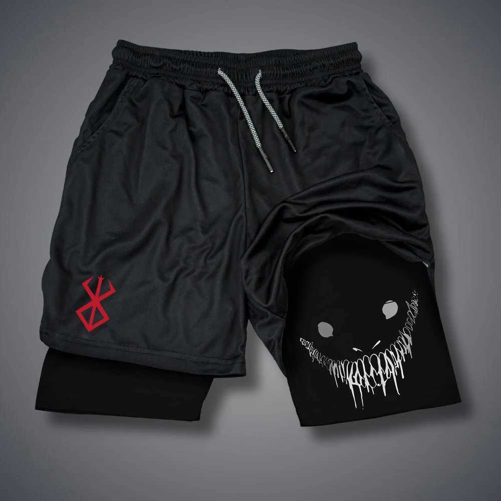 Summer Men Running Shorts Fitness Gym Training 2 in Sports Shorts Quick Dry Workout Jogging Double Deck Shorts W250614