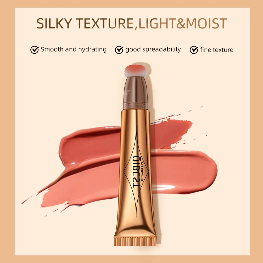 Liquid Blush Contour Wand with Cushion Applicator Velvet Matte Blusher Face Pigment Lasting Cream Cheek Tint Peach Blush Makeup 250614