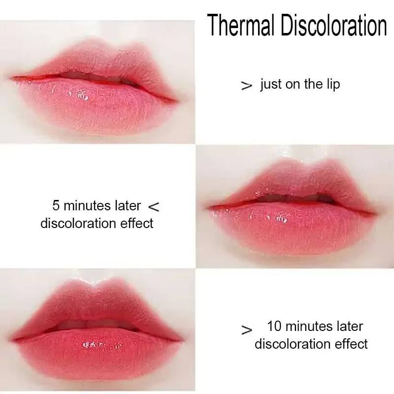 Magic Jelly Flower Temperature Change Transparent Moisturizing Lip Gloss Non-Stick Cup Color-Changing Lipstick happy