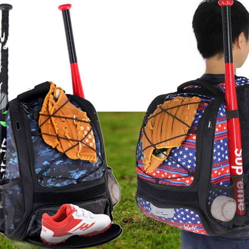 Baseball Backpack With Shoes Compartment Outdoor Softball Bat For Youth Adult Large Capacity Sports Shoulder Bag
