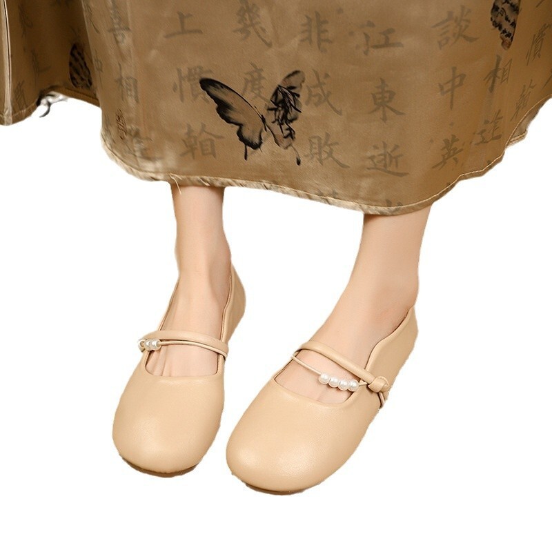 Ddmysports Mary Jane Women S Single Shoes New Fairy Low Chunky Heel Shallow Mouth Soft Sole Evening Gentle Grandma Loafers Outdoor Shoes