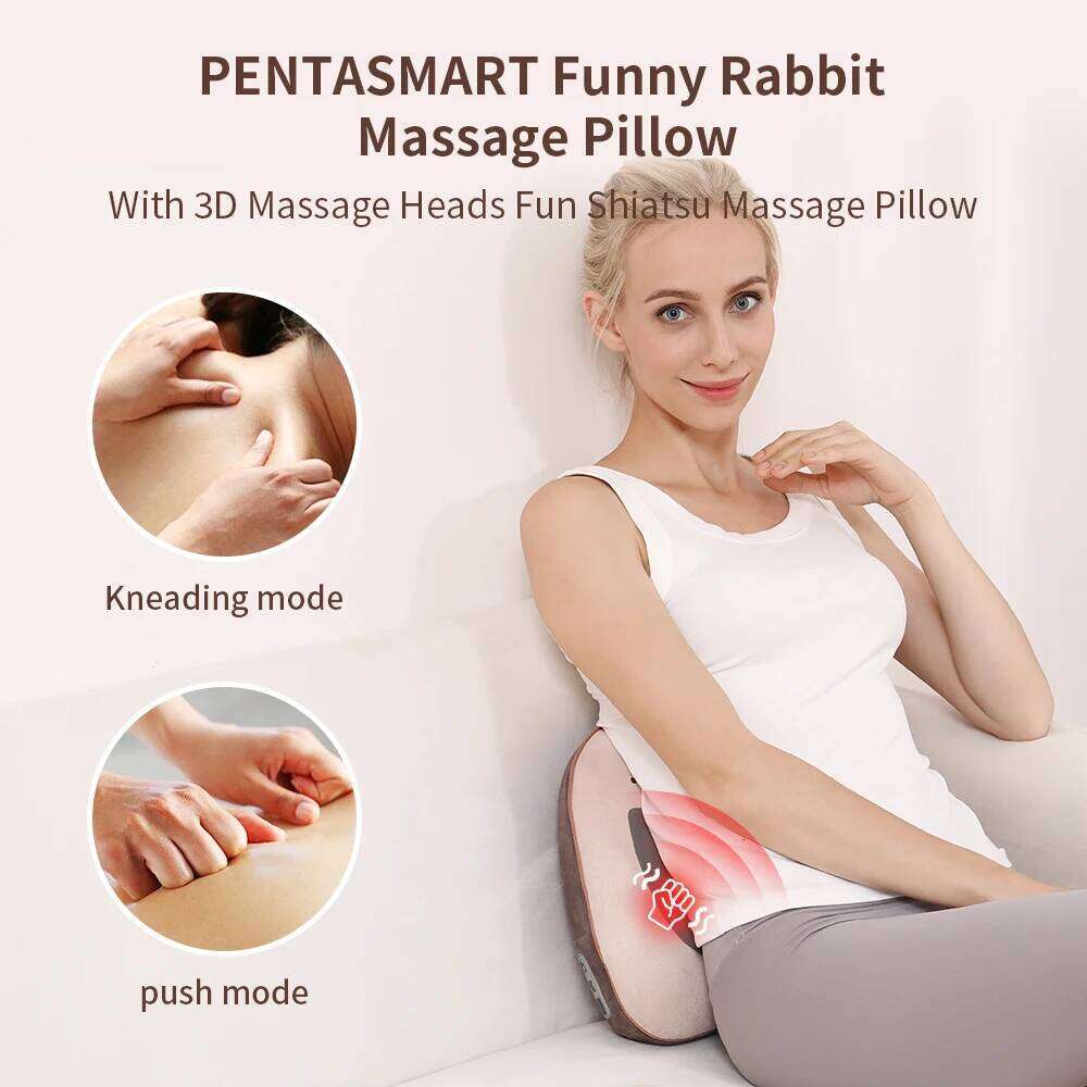 Back Neck Electric Waist Massager Heated Vibration Lumbar Muscle Relaxation Pain Relief Massage Throw Pillow
