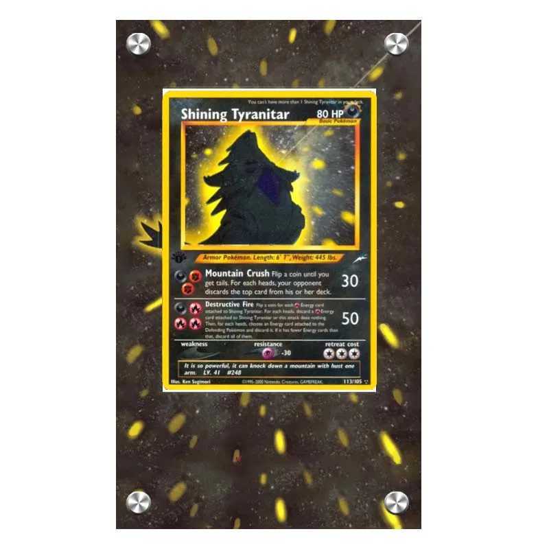 Anime 1996 1st Mewtwo Gyarados Acrylic Extended Painting Stuck Brick Game Collection Card Artwork Display Case 15x9cm L250610