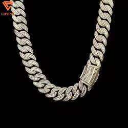 Custom Pass Dia Test Iced Out VVS Cuban Link Chain Hip Hop Sier Moissanite Necklace Men