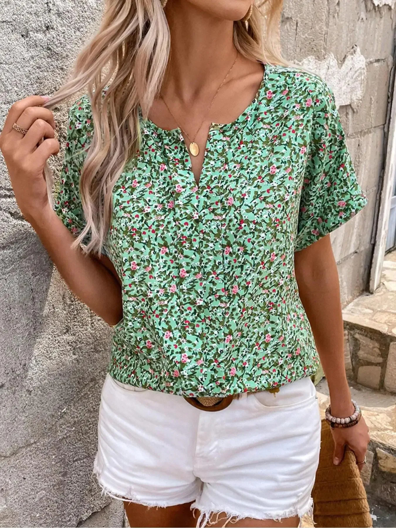 Women Fashion Floral Print Plus Size 1XL5XL Vneck Blouse Shirt Ladies Casual Elegant Long Sleeve Shirt 250614