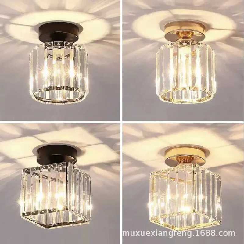 Crystal Ceiling Lamp Modern Chandelier LED Lighting for Hallway Entryway Porch - Stylish European Flush Mount FixtureXJ2500613