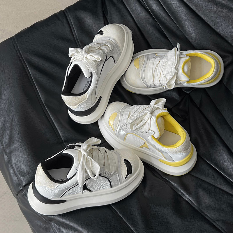 Graffiti Niche Design Sneakers for Women, White Shoes, 2025 Spring/Summer New Color-Block National Trend Casual Designer casual shoes Sports Shoes