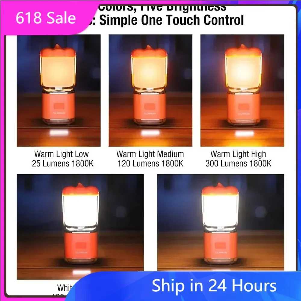 KLARUS CL8 Small Camping Lantern Light Pumpkin Pocket Rechargeable Camping Flash Light Tent Light Hanging Hook W250613