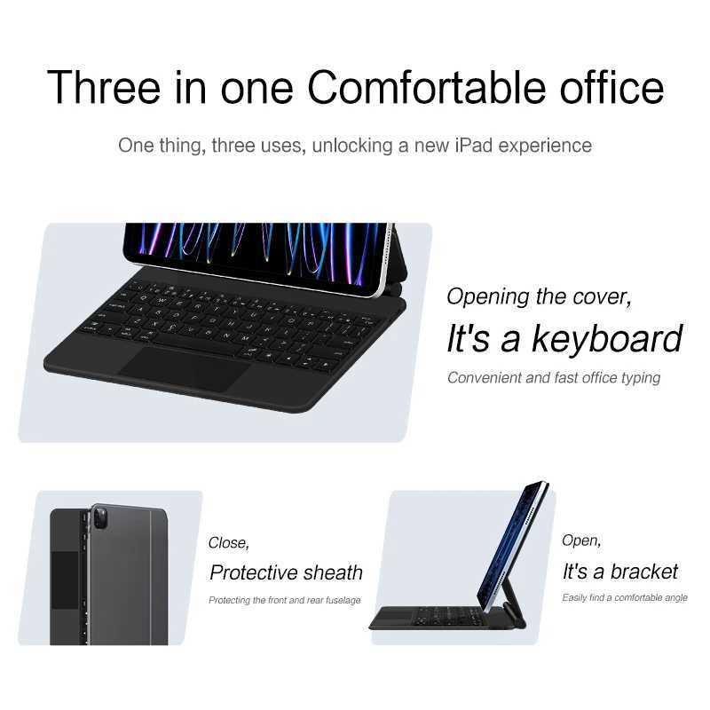 Magic Keyboard For iPad Pro 11 12.9 M4 2024 6th 5th 4th 3rd 2022 2021 2020 2018 M2 Air 4 5 10.9 10th Wireless Smart Cover Case X250614