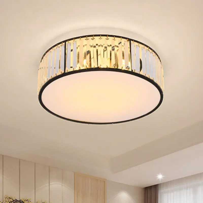 Modern Crystal LED Ceiling Light Gold/Black Metal Frame with Crystal Shade for Bedroom Living Room Nordic Home Decor Lighting XJ2500613