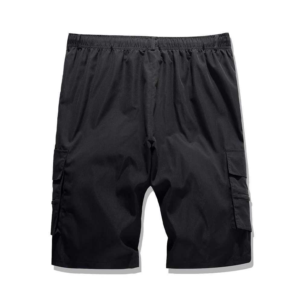 Mens Work Short Pants Zipper Pocket Casual Knee Shorts Loose Straight Cargo Shorts Summer Male Hiking Sports Shorts W250614