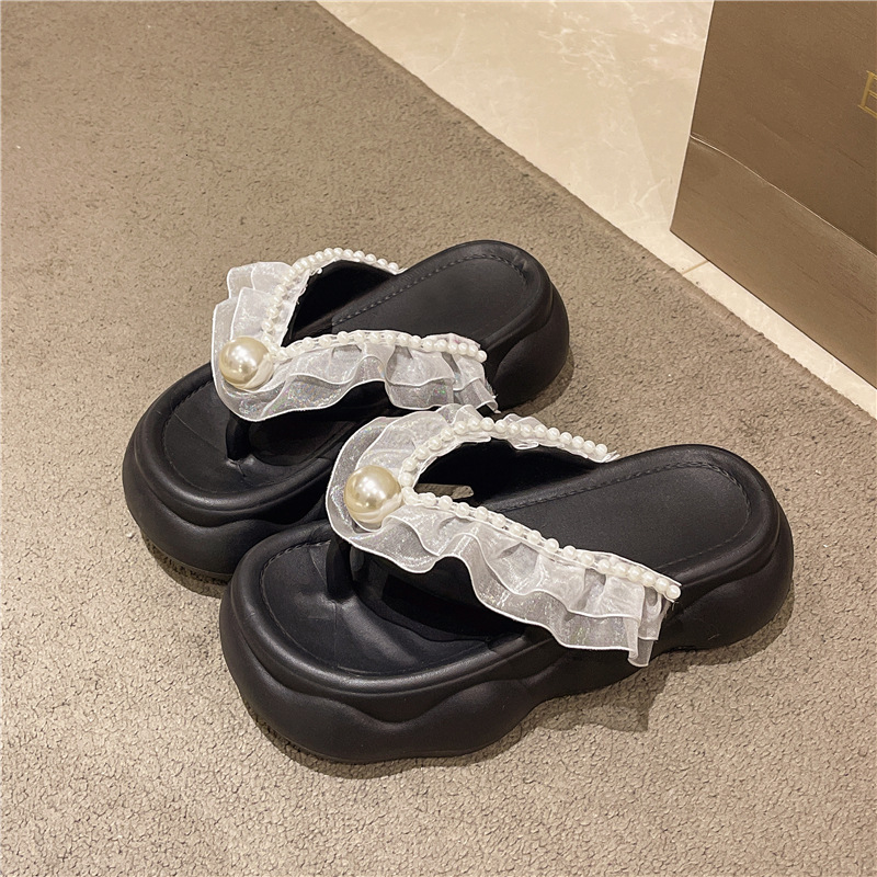 Ddmyoutdoor Thick Sole Flip Flops Women Summer Outdoor Fashion Casual Toe Post Sandals Indoor Non Slip Height Increasing Beach Slippers For Outdoor Sh