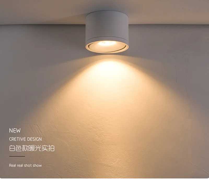 Ceiling LED Spot Lights Lamp Round Kitchen LED Downlight Surface Adjustable For Bedroom Restaurant Living Room Warm White AC220V XJ2500613