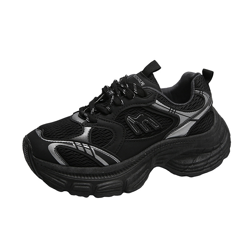 Ddmysports Korean Thick Soled Spring New Platform Casual For Petite Women Height Increasing With Rhinestones Street Style Dad Shoes Outdoor Shoes