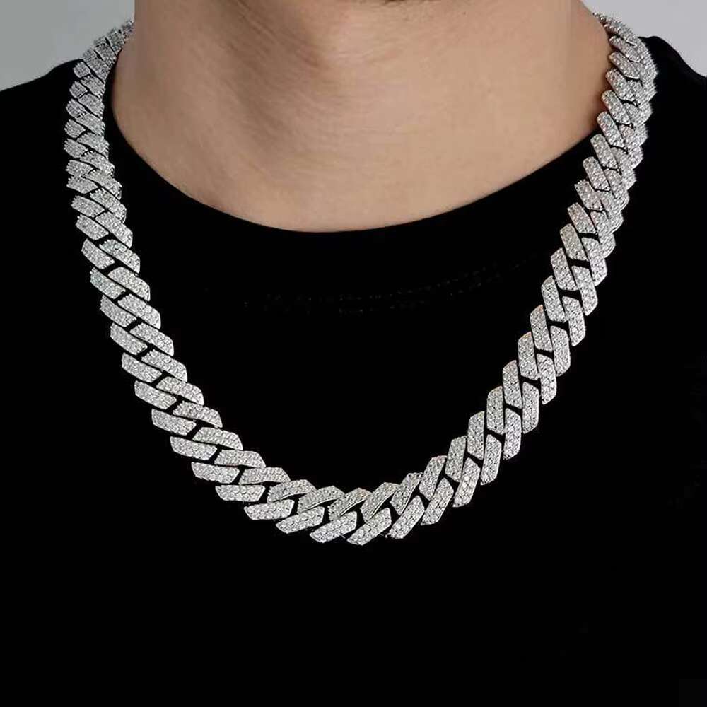 Factory Various Styles Diamond Moissanite Crystal Zirconia Cuban Link Chain Necklace Bracelet Hip Hop Jewelry