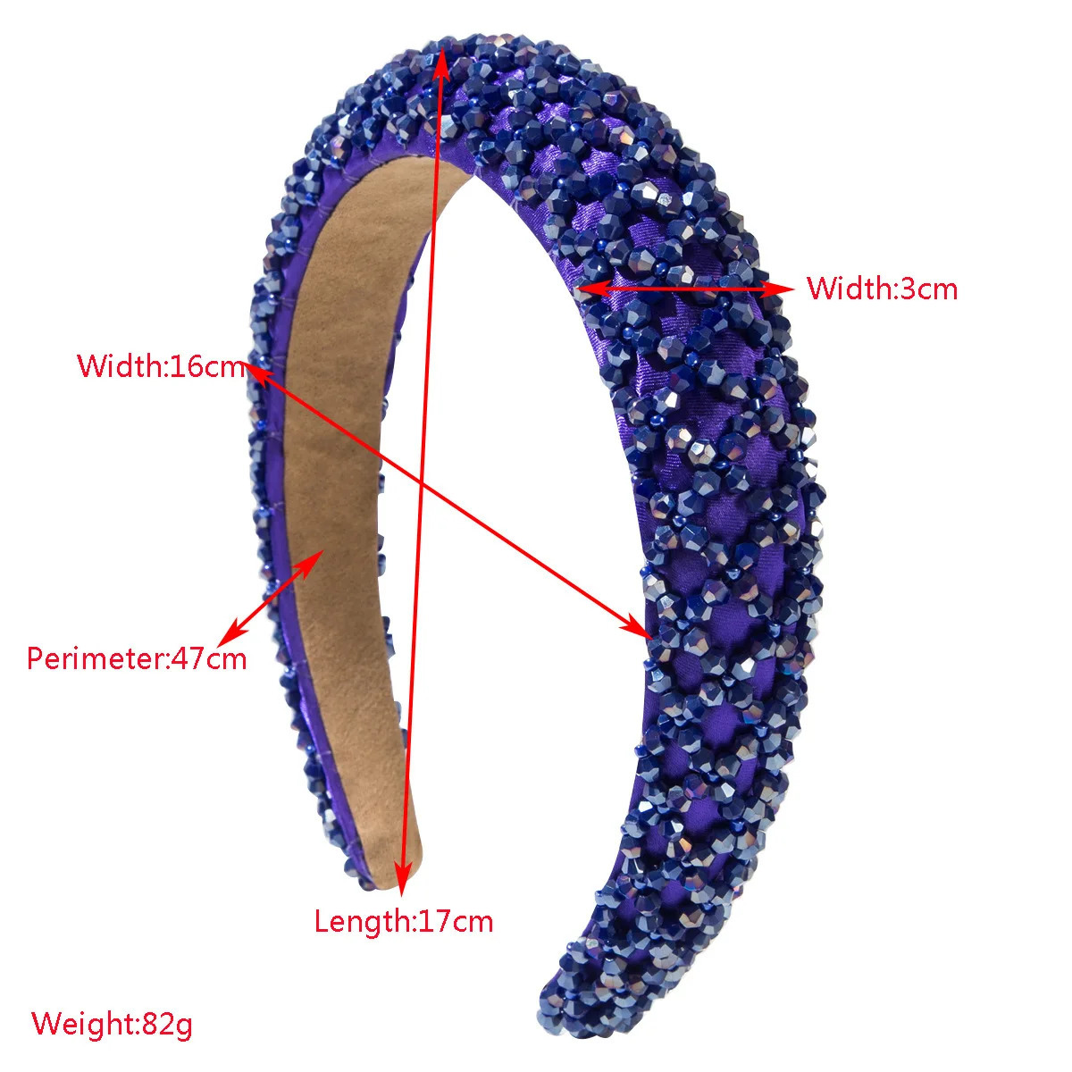 Full Diamond Hand-woven Beaded Headbands Crystal Grid Hair Accessories Women Trend Baroque Sponge Hairband Hair Band Headwear 250610