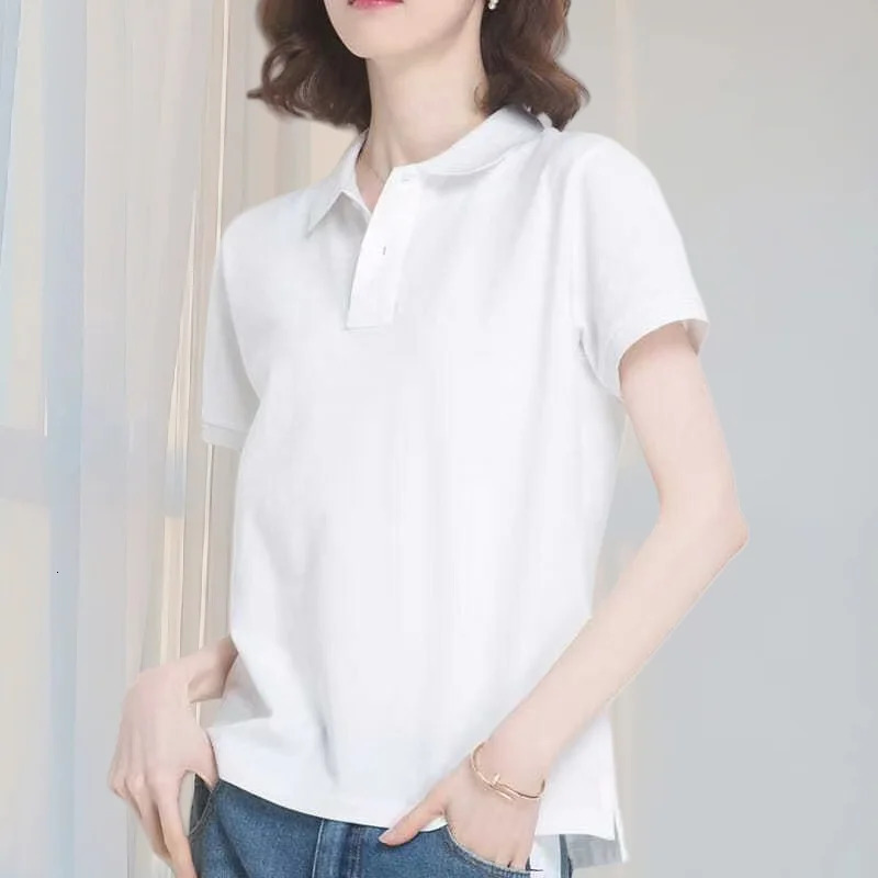Summer Polo Shirts Korean Style Women Cool Ice Silk Short Sleeve Shirt Breathable Quick Dry Casual Golf Shirts Pullover Tee Tops 250609