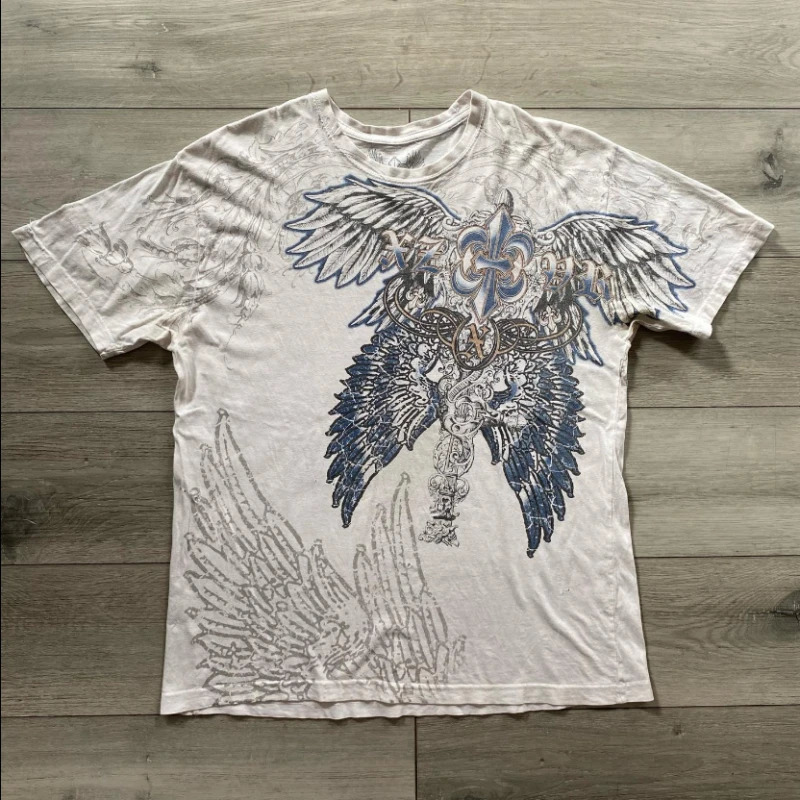 Y2K Streetwear Campus Retro Style Harajuku Pattern Classic T Shirt Oversized Loose Men and Women Hip Hop Punk Casual Polo Tops 250614