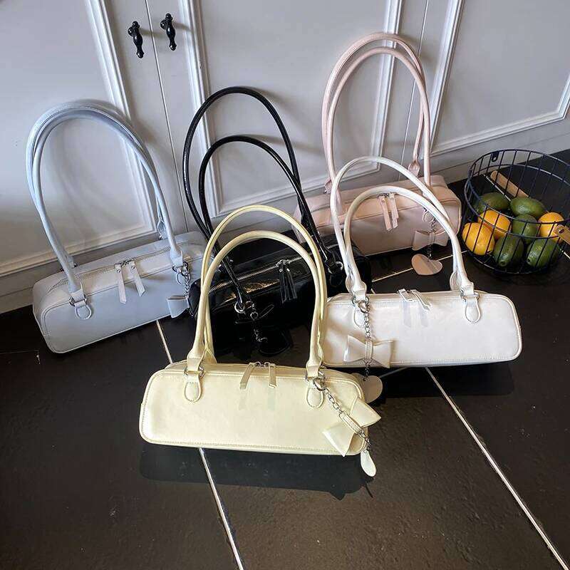 LEFTSIDE Small PU Leather Underarm Bags For Women 2025 Sprin Y2k New Trend Fashion Shoulder Tote Bag Handbags And Purses