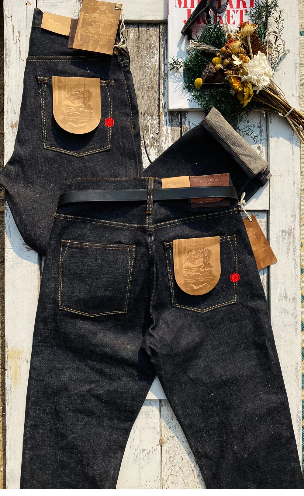 Tailor o American Retro Classic 14OZ Original Color Red Line Denim MidWaist Micro Tapered Pants Pants 250614