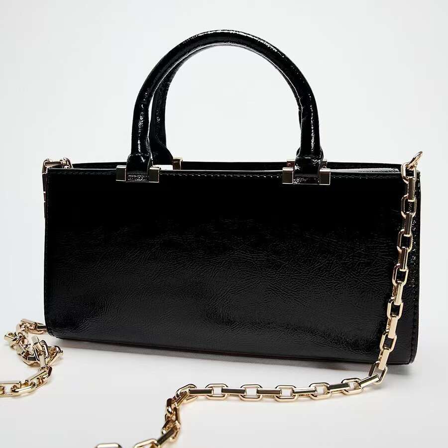 Free shipping designer bag Luxury ZA Autumn Winter New Women s Dark Red High Quality Mini Shoulder Crossbody Handbag Chain Small Square Bag Handbags