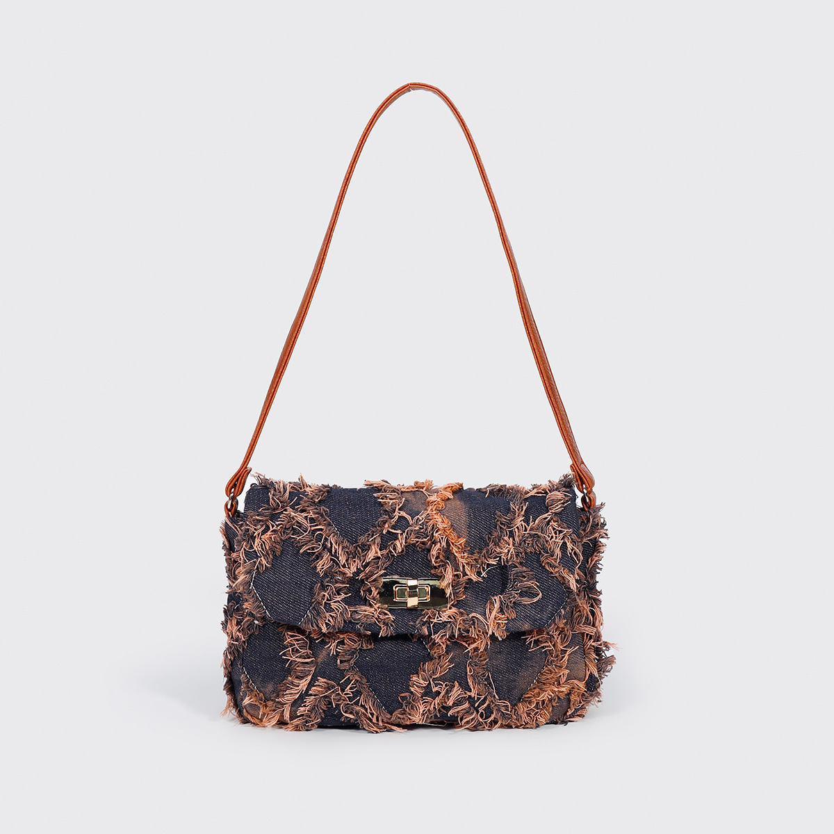 Free Shipping 2025 Summer New Designer Bag High-end Niche Fashion Denim Tie Dye Single Shoulder Handbag Casual Boutique Shopping Bag