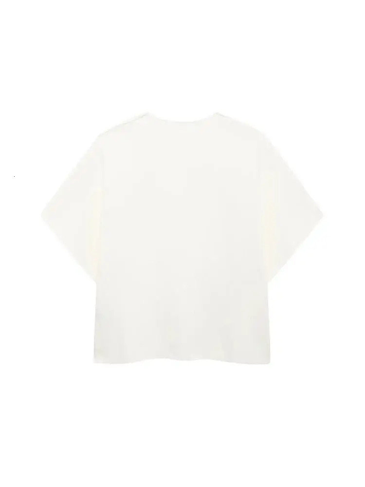 TRZAWomens Front Golden Buttons Knit Cardigan Sweater V Neck Wide Short Sleeves Female Outerwear Chic Tops Fashion 250612