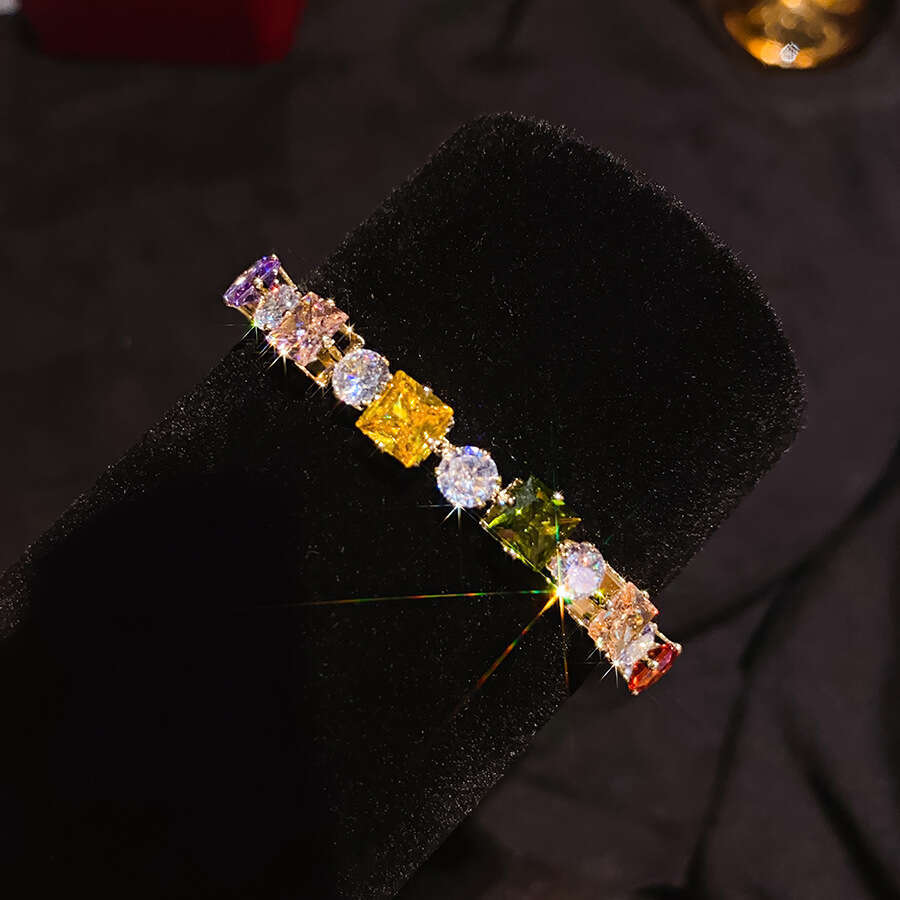 Luxury Jewelry Designer Bracelet 4leaf clover Zircon Geometric Round Diamond Drawable Bracelet High End Bracelet Cold Style Fashion Commuter Handmade 