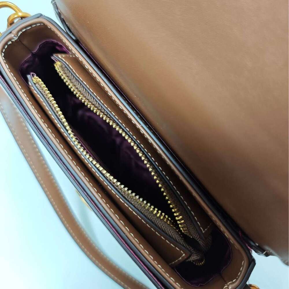 Leather Fashion Brand Genuine Handbag Small Square for Women 2025 New High-end Rivet Niche Shoulder Crossbody Bag