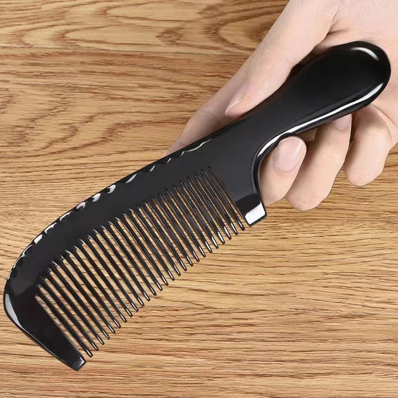 Natural Black Buffalo Ox Horn Comb Handmade Premium Quality Anti-Static Wide Fine Tooth Portable Massage Hair Comb for Women Men 250612
