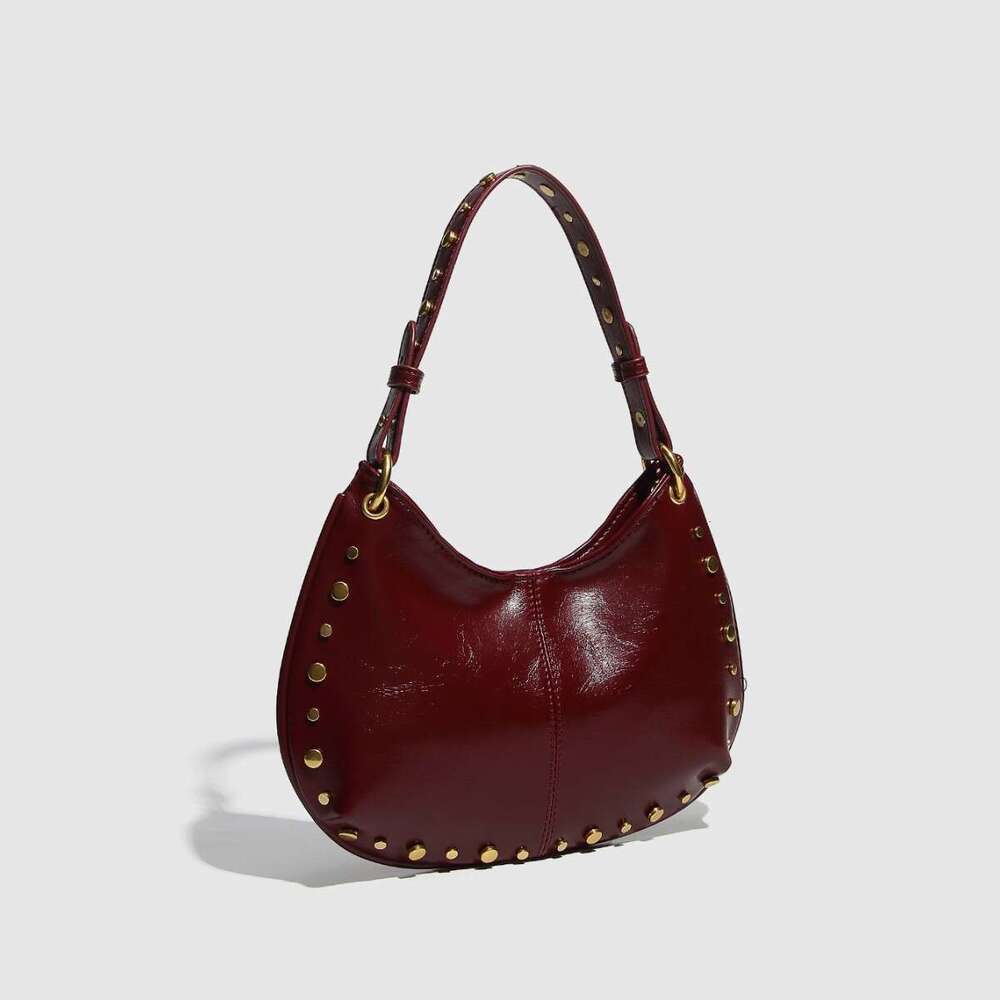 Free shipping designer bag Luxury ZR Home Spanish Women s New High end Studded Rivet Decorated Shoulder Magnetic Closure Underarm Crossbody Bag Handba