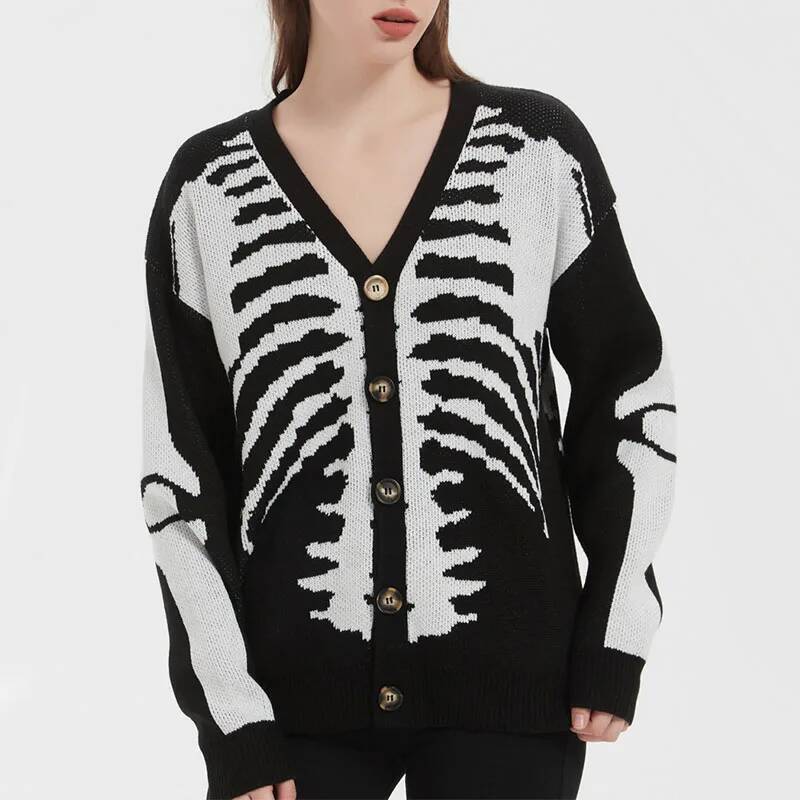 Women Knitted Sweaters Cardigan Haruku Autumn Winter V-Neck Button Coats Casual Long Sleeve Outerwear Lady Vintage Knitwear