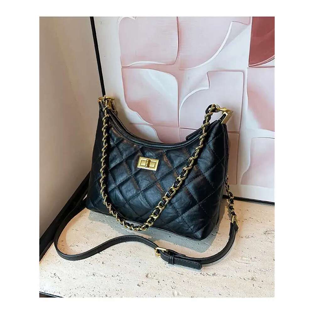 Designer Shoulder Free Shipping New Fashion Comter Premium Texture Dia Bag Grid Chain Underarm Free shipping