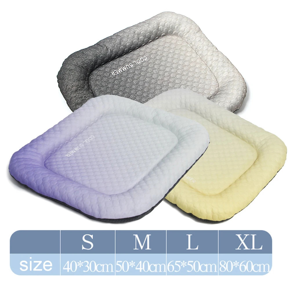 Breathable Cooling Pet Bed for Cats Dogs - Ice Fabric Summer Mat Chill Pad for Kennel Indoor Outdoor Use Lightweight 250614