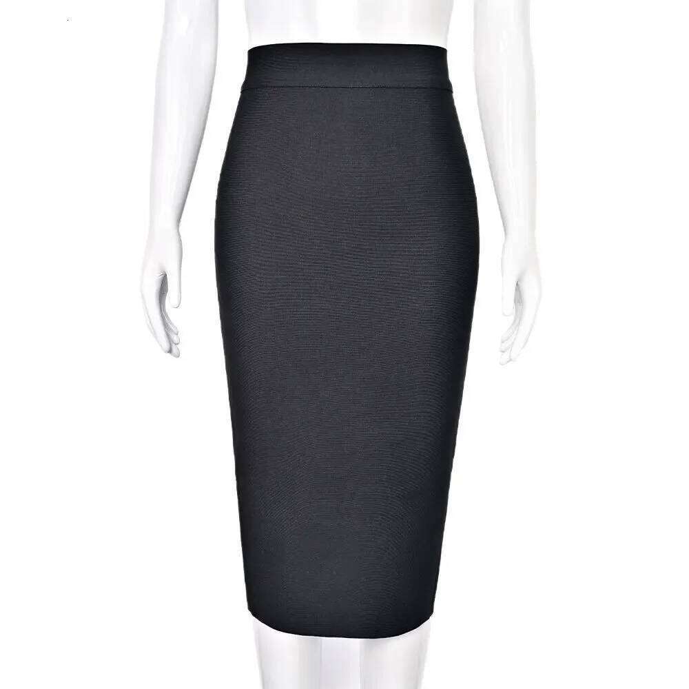 Sexy Bodycon Mini Skirt Side Slit Elastic Wrap Club Women's Polyester Fiber Long 75cm Solid Color with Zipper