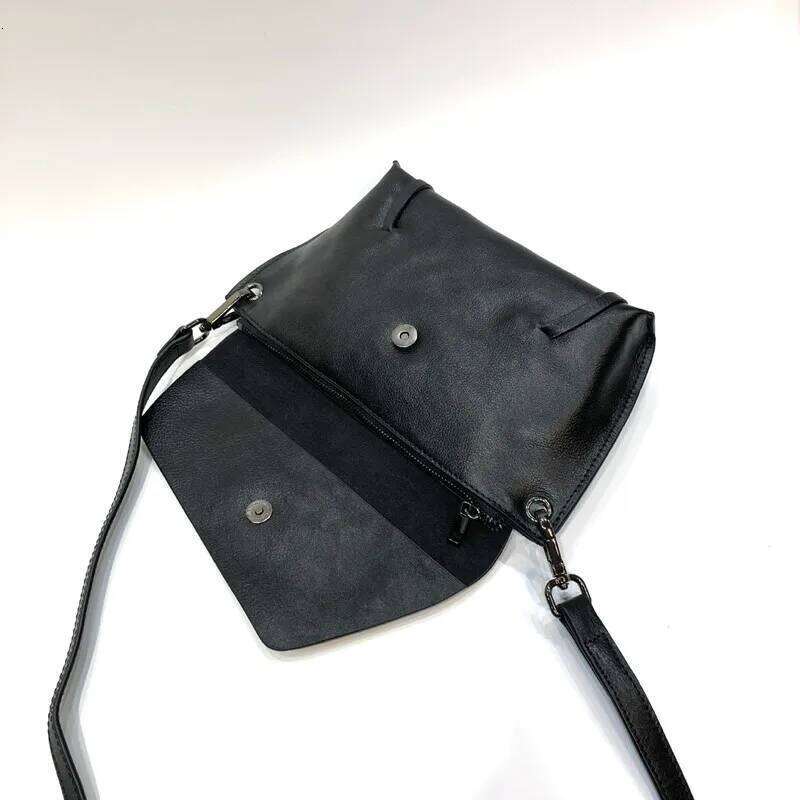 Natural Leather Crossbody For Women Retro Black First Layer Cowhide Small Flap Shoulder Messenger Bag Trend Ladies Clutches
