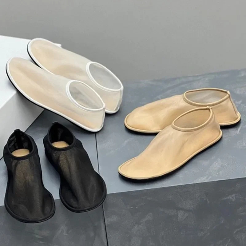 Breathable Air Mesh Ballet Flat Womens Summer Walking Shoes Star Style Leisure Comfortable er Boat Shoes 250613